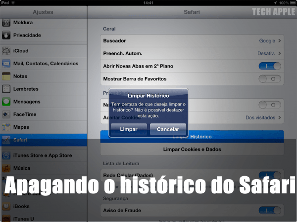Como apagar os Histórico do Safari no iPhone,iPad ou iPod