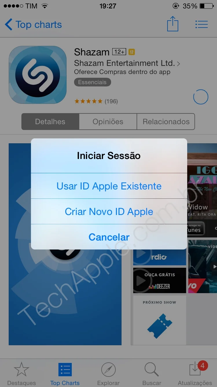 Baixe apps gratuitos da App Store sem digitar senha