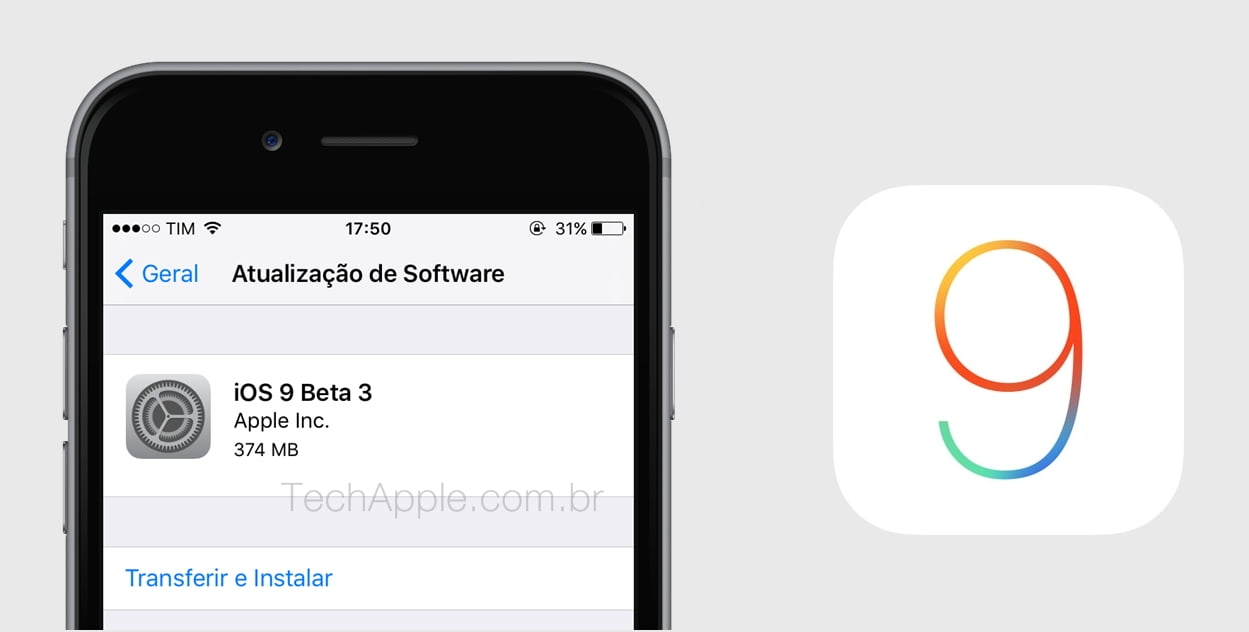 Apple libera terceira versáo beta do iOS 9