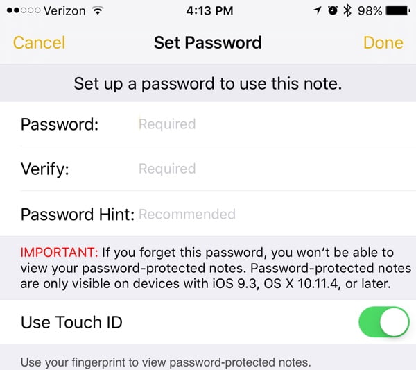 notespasswordprotection